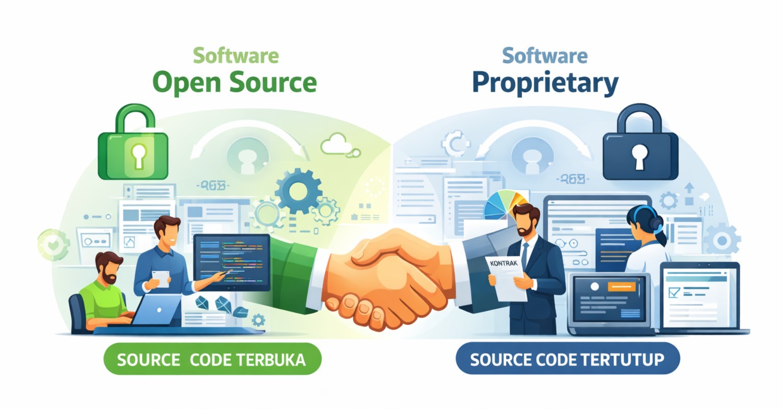 perbandingan software open source dan software proprietary dalam bisnis