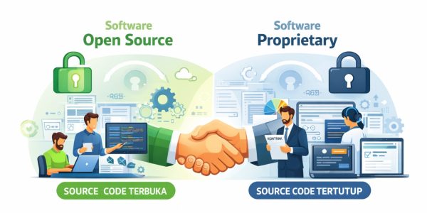 Software Open Source Terpercaya: Memahami Perbedaannya dengan Software Proprietary untuk Bisnis 2026